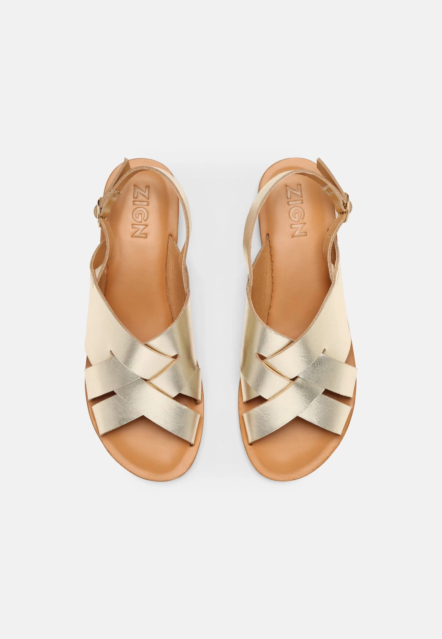 Zign Leather - Sandalen - Gold 7 Zign Leather - Sandalen - Gold - Afbeelding 5