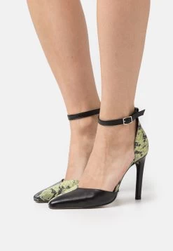 Zign Leather- Hoge Hakken - Black/Green