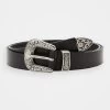 Zign Unisex Leather Belt - Riem - Black