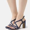 Zign Leather- Sandalen Met Hoge Hak - Dark Blue -Zign bf22efa95e914d5487ccdcb417018049